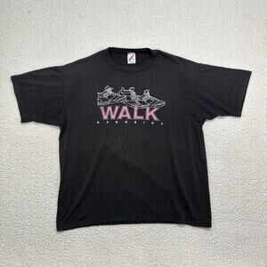 Vtg 80s 90s Step Aerobics Single Stitch Black Tee T Shirt XL Jerzees Made In USA